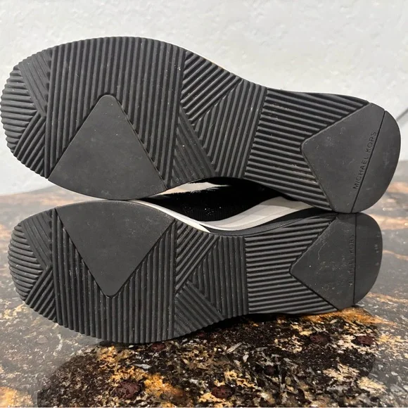 Michael Kors Black and White Lace-Up Sneakers - Picture 5 of 11